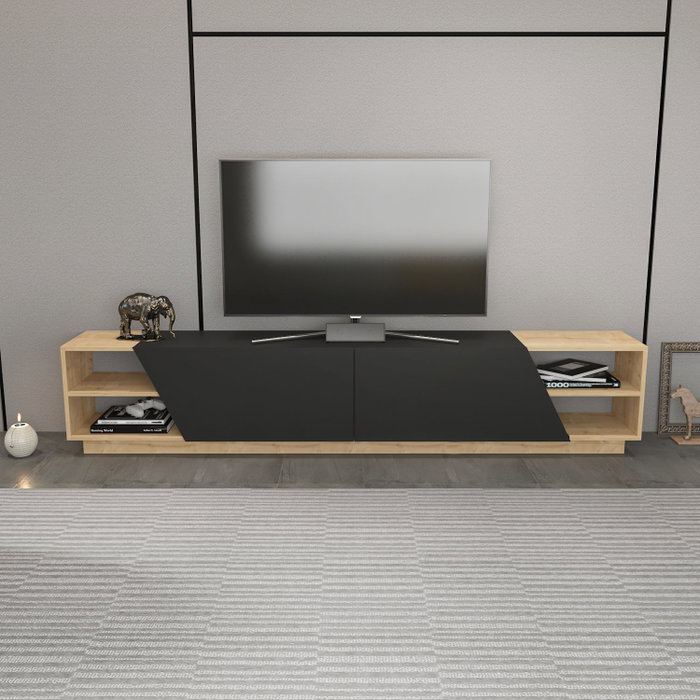Hanah Home Rhodes Soporte de TV Roble y Antracita Hanah Home Rhodes Soporte de TV Roble y Antracita